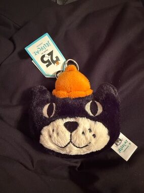 25th Anniversary Jellycat Jack Cat Plush Keyring with Orange Hat